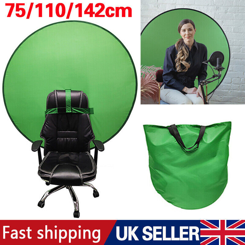 56" Green Screen Backdrop Popup Chair Round Background Protable