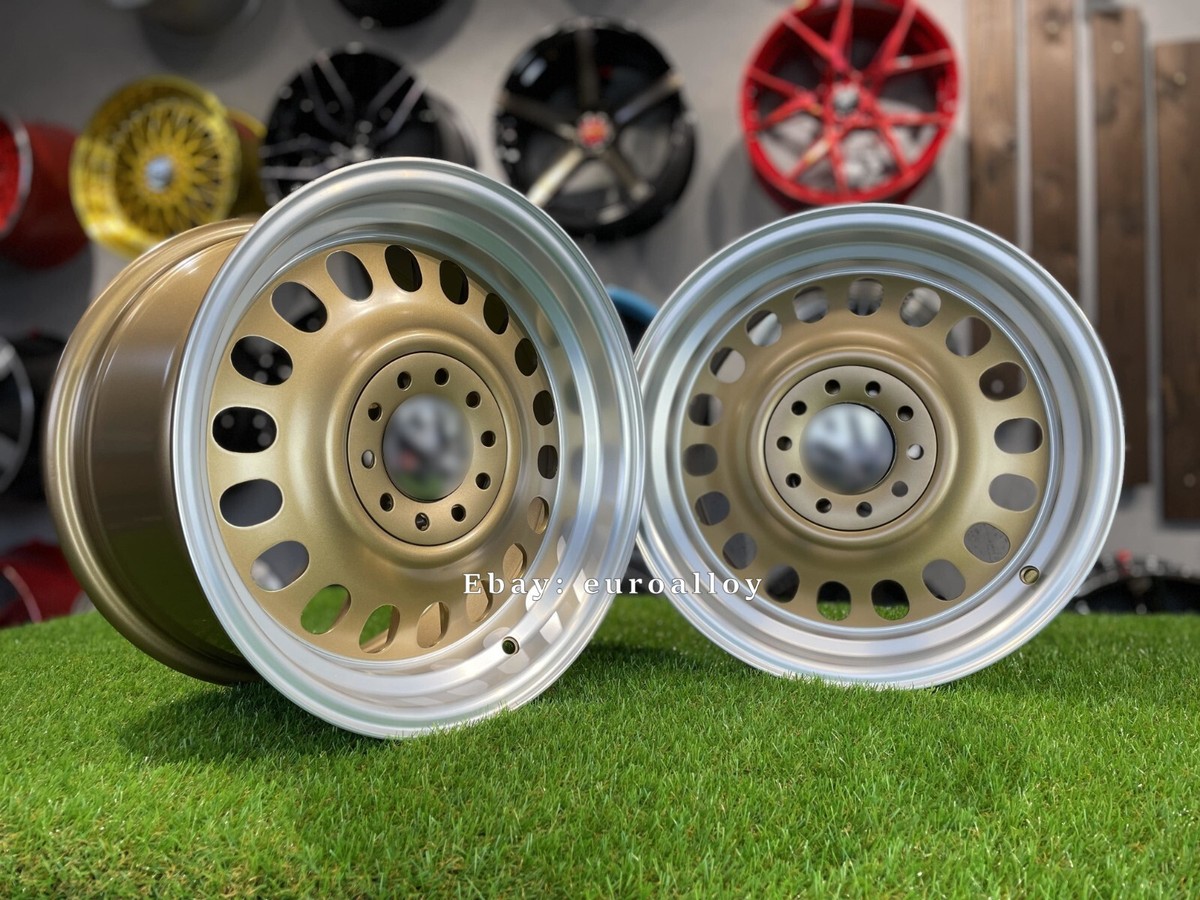 4 x 15 Inch 4x100/5x100 Classic Deep Dish Bronze Wheels: Fits For