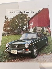 1969 2 page Austin America brochure / leaflet. Pages not curled. Nice. 8.5 x 11"