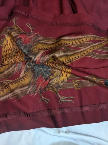 Vintage Ralph Lauren Wollrock Fasanenmuster Maxirock Größe 8 weinrot - Bild 15 von 24