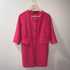Jennifer Tattanelli Italy Overcoat Jacket Pink 60s Vtg Size 44/8/m Button Up