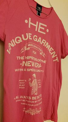 Authentic HE by Mango MNG Men T-shirt Pink Medium FREE SHIPPING