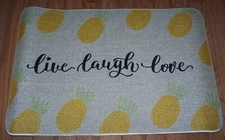 LIVE LAUGH LOVE Pineapple 23" x 15.25" Floor Mat Outdoor Decor Door Rug