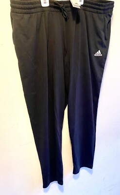 Adidas Unisex Fleece Open Hem Jogging Pants Black W/White Logo Sz 4XLT