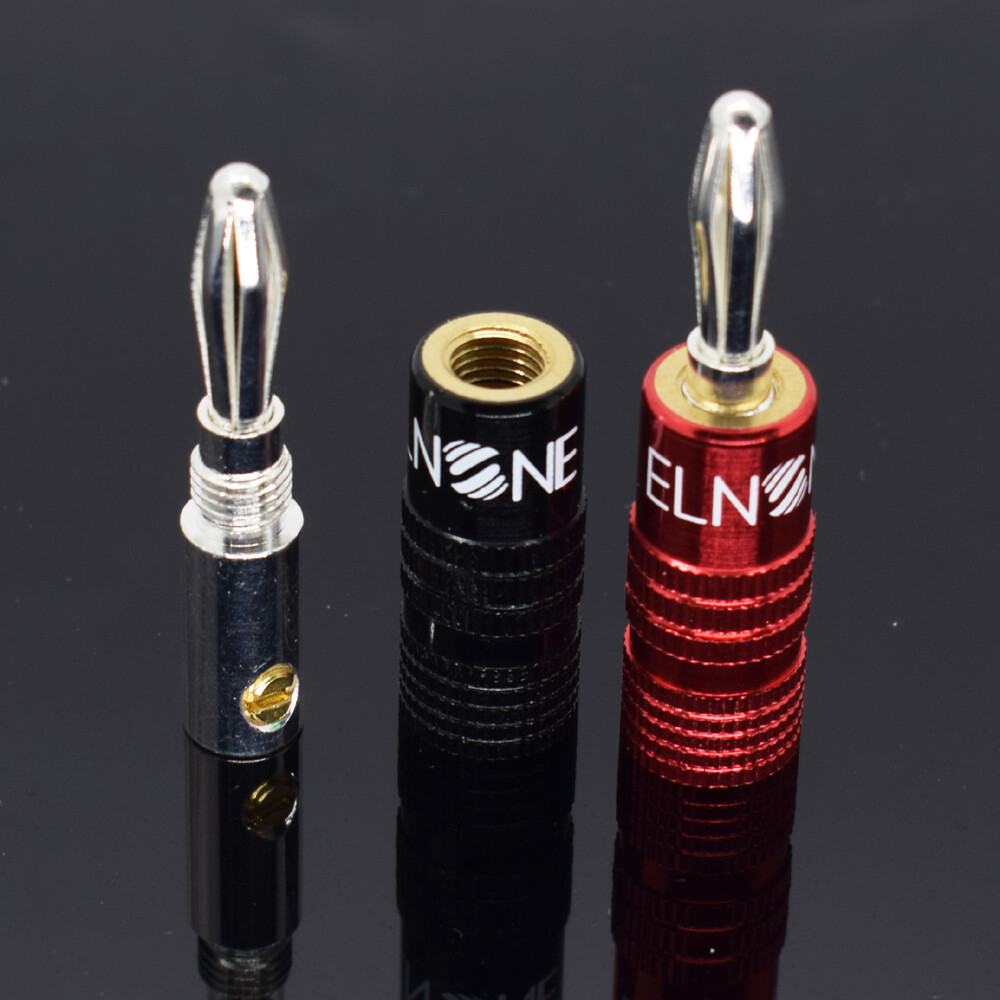 24pcs ELNONE High Quality Silver Plated Speaker Banana Plug Male Audio Connector