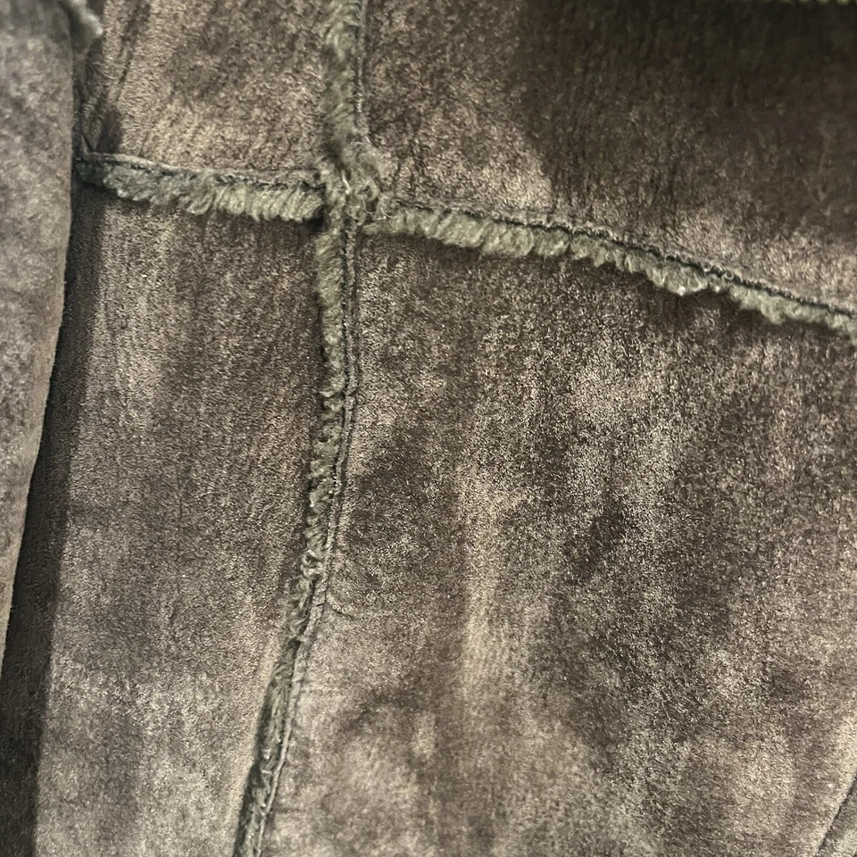 Westbound Petites 真皮剪绒衬里棕色夹克外套 PL 女式 — 第 4/4 张图片