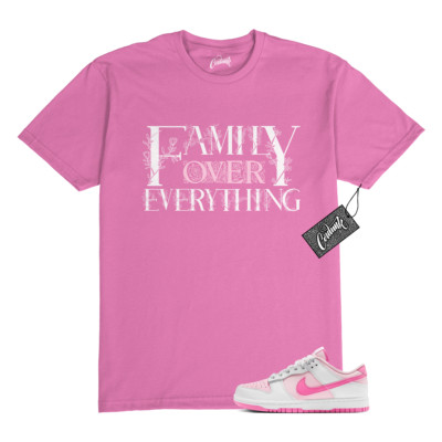 Dunk Pink Foam Playful White Air Force 1 T Shirt to Match FAM