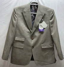 NWT Men’s TAYION by Montee Holland 2 Button Suit Jacket Blazer - Camel 40 Short