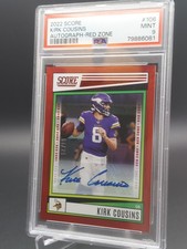 2022 Score Kirk Cousins Signatures Red Zone AUTO Vikings Falcons 4/20 PSA 9 💎 