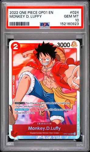 One Piece Monkey D Luffy OP01-024 PSA 10 Gem Mint