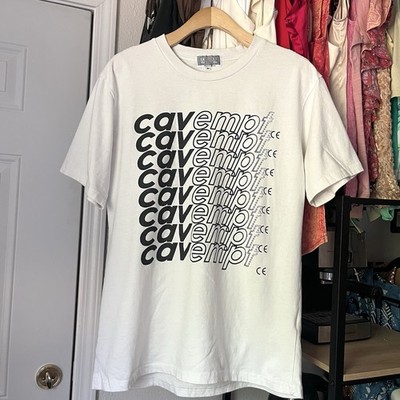 CAV EMPT white cotton logo graphic crew neck knit short sleeve T-shirt