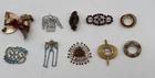 Vintage Brass Rhinestone Pins Brooches Costume Jewelry - Lot of 10
