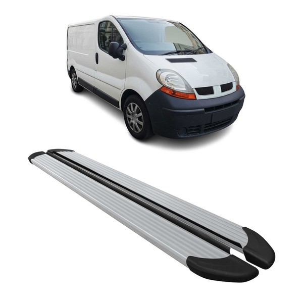 Seitenschweller Trittbretter Schweller FüR Renault Trafic 2001-2014 L1 Alu Grau-image