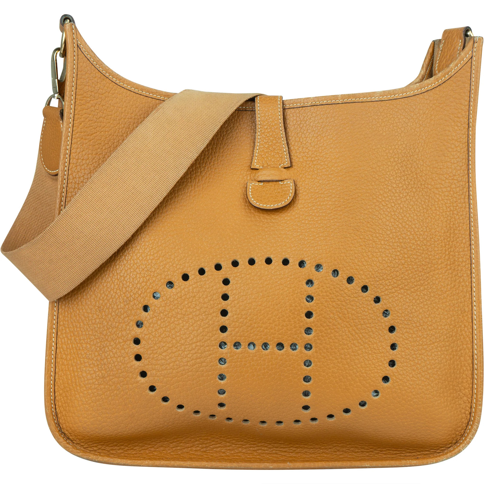 Hermès Camel Ardennes Leather Evelyne GM Crossbody Bag Bag