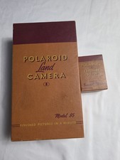 Vintage Leather POLAROID Land Camera Model 95 W/Manual Box Exposure Meter