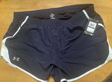 Under Armour Women's Fly 8 3" Shorts NWT Retail 30 Size XL Navy  White 1382438