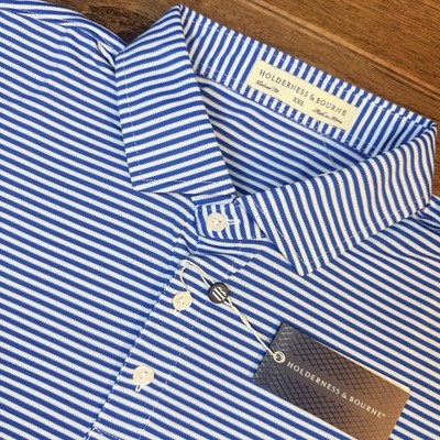 Holderness & Bourne The Maxwell Golf Polo Shirt Men s XXL Performance Striped