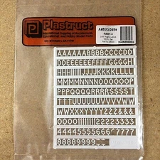 Plastruct 3/16'' Plastic Letters/Numbers (160pc) - Plastic Model Scratch
