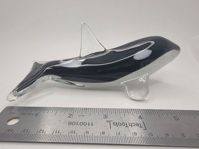 Glass Art Orca Killer Whale 6 Inch