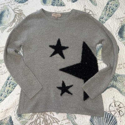 Philosophy Gray & Black Star Embellished Sweater Size S