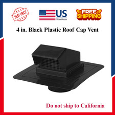 4 in. Black Plastic Roof Cap Vent