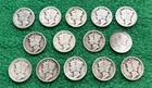 Mercury Dime Lot of 14 - 90% Silver - Better Date Silver - Check it out!