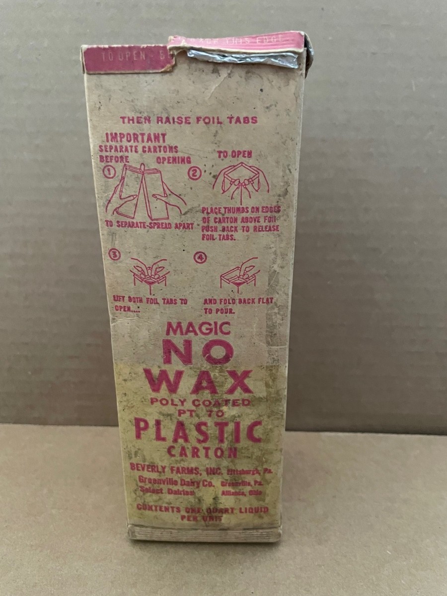 Vintage BEVERLY FARMS MILK Cardboard NO WAX Plastic Carton | eBay