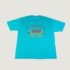 Vintage Hanes Camp Hill Pennsylvania World Class T-Shirt Teal XL USA Made