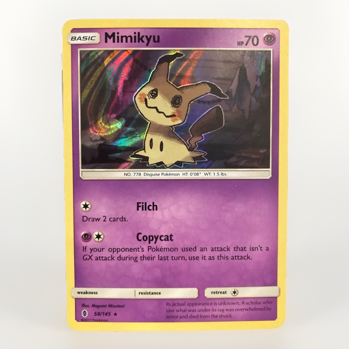 Mimikyu 58/145 Guardians Rising Holo Rare Pokemon Card LP | eBay
