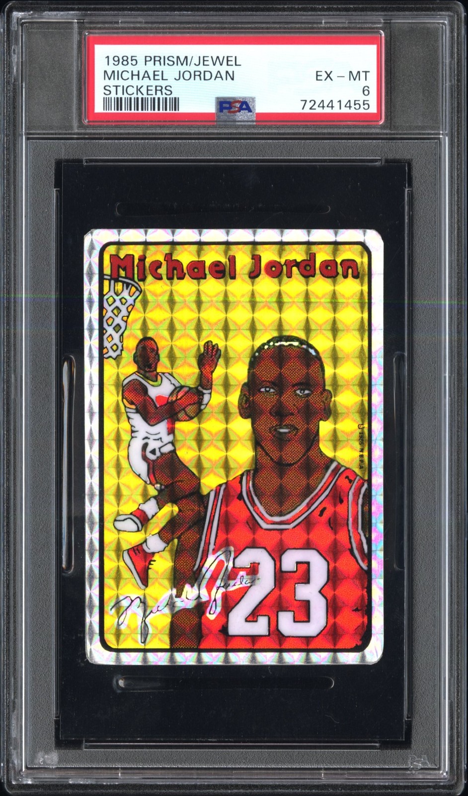 1985 PRISM/JEWEL STICKERS MICHAEL JORDAN PSA 6