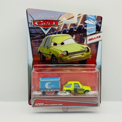 Disney Pixar Cars - ACER WITH LUGGAGE CART Deluxe Airport Adventure 1:55 Diecast