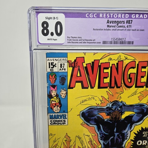 READ Avengers #87 CGC 8.0 1971 COLOR TOUCH PURPLE LABEL  - Picture 2 of 10