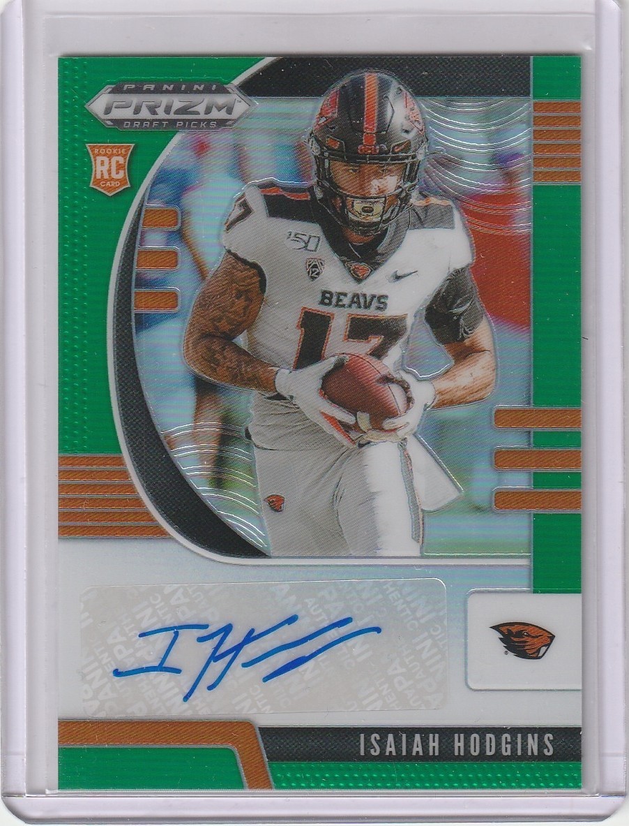 Isaiah Hodgins Panini Prizm Draft Picks #267 Autograph-Green