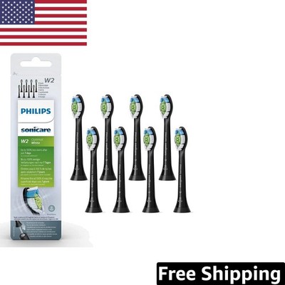Achieve a Brilliant Smile - 8 Pack Black Sonicare W2 Optimal White Brush Heads