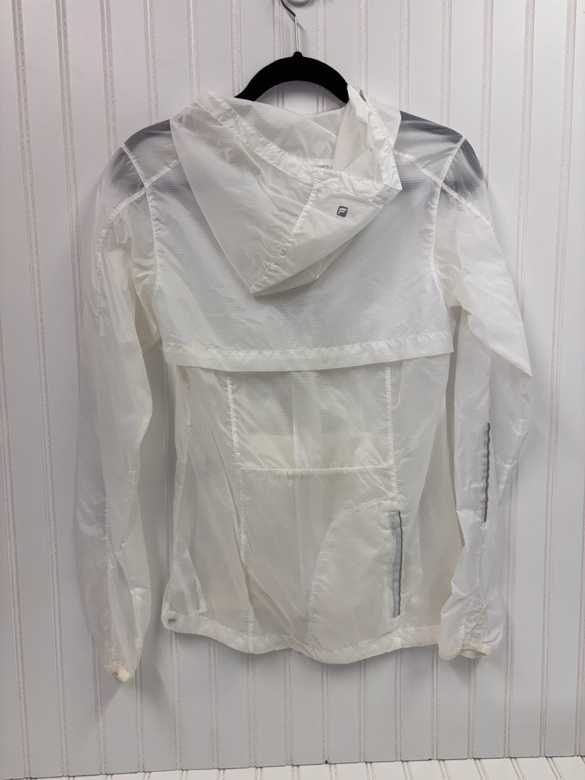 Fabletics Lightweight Sheer White Grid Windbreake… - image 2
