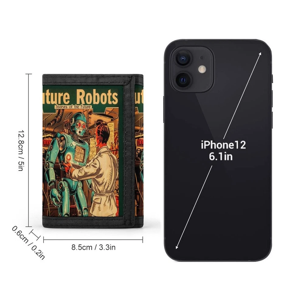 VINTAGE ROBOT COMICS 1950s Design Wallet | Multifunctional Sci-Fi Accessory - Image 2 of 4