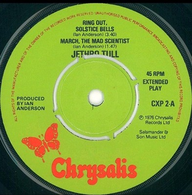Jethro Tull   Ring Out Solstice Bells 7'' Vinyl  Chrysalis Records 1976