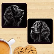 Gordon Setter Coasters, Set Of 2, Mug Mats, Gift