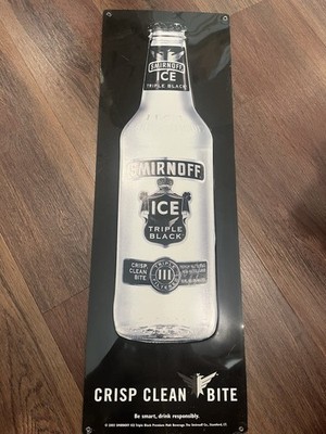 2003 Smirnoff Ice Triple Black Tin Sign 8 By 23