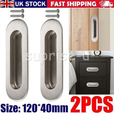 2PCS 120*40mm Inset Sliding Door Handle Recessed Flush Door Handles For Wardrobe