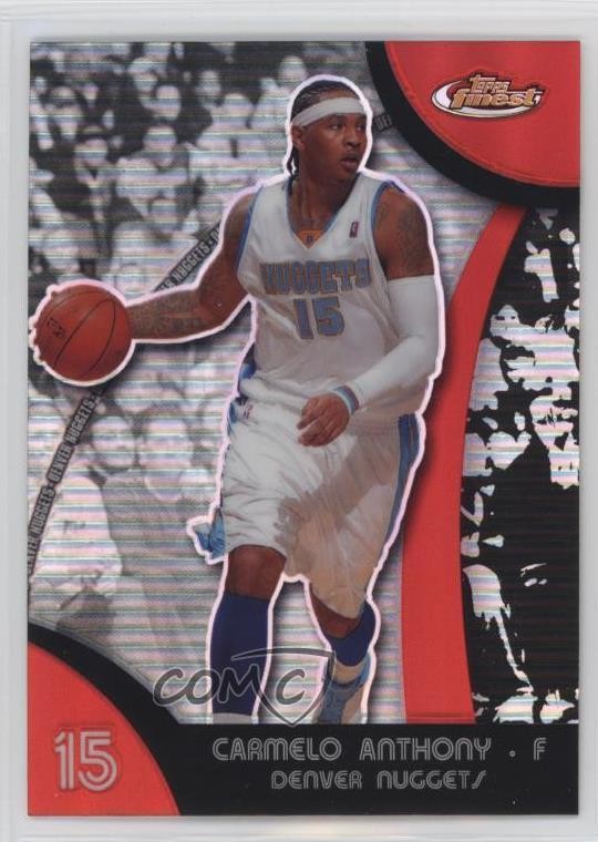 2007-08 Topps Finest Refractor Carmelo Anthony #15 HOF e0h