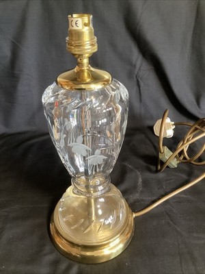 Schöne 12 Zoll: Tischlampe von Stuart Kristall Fuchsia Kaskade schöner Zustand