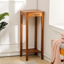 2 Tier Tall Bamboo Plant Stand Pot Holder Small Space Table Garden Planter Stand
