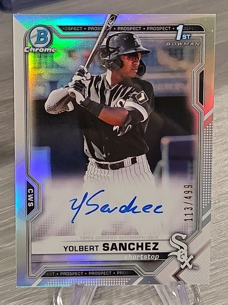 Yolbert Sanchez 2021 Bowman Chrome Refractor Autograph /499 1st Bowman #CPA-YSA