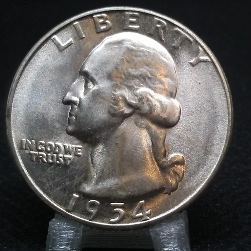 1954 S Washington Quarter BU Uncirculated Mint State 90% Silver 25c US Coin