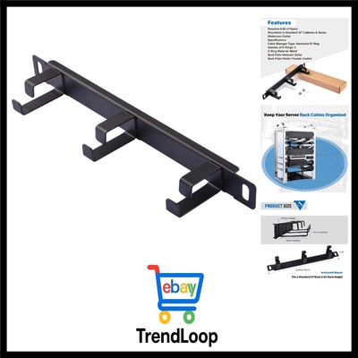 10 Zoll Server-Rack 0,5U Rack Cable Management Panel mit 3 D-Ringen für DeskP...