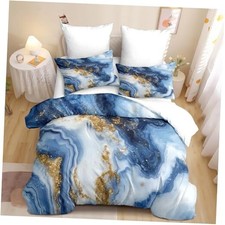Comforter Set Size Blue Texture Abstract Comforter Gold Modern King Marble