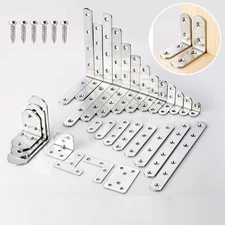 Reinforced Corner Angle Bracket Flat Straight Repair Plate Brace Stainless Steel