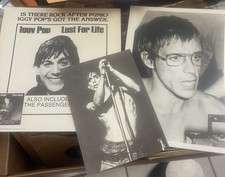 Iggy Pop 1977 Lust For Life Promo Poster + Fan Club Postcard + Glossy Photo Lot