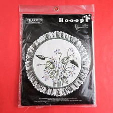 CHARMIN HOOPS STAMPED EMBROIDERY KIT: VIOLETS FLOWERS   SL